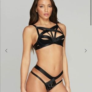 NWT Agent Provocateur Bra 3 Whitney High Neck Underwired & Thong 2 black